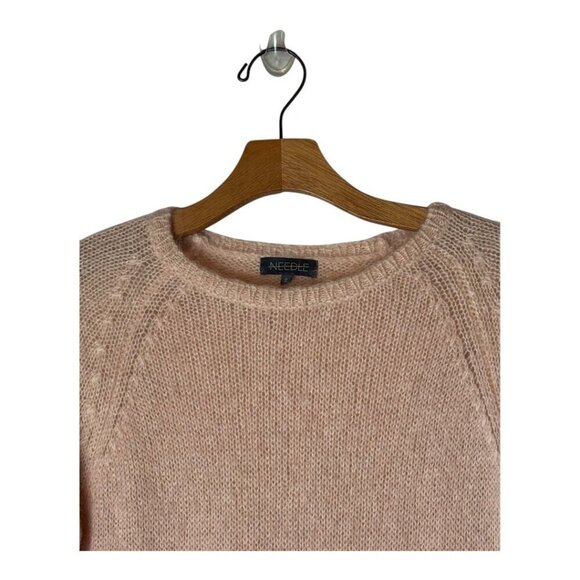 Anthropologie Needle Sweater Women Small Pink Louise Mohair Merino Wool Knit - Picture 4 of 13